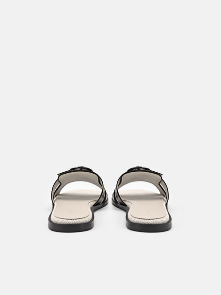 PEDRO Icon Leather Heel Sandals, Black