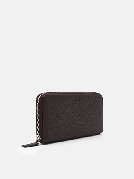 Tumbled Leather Long Wallet, 