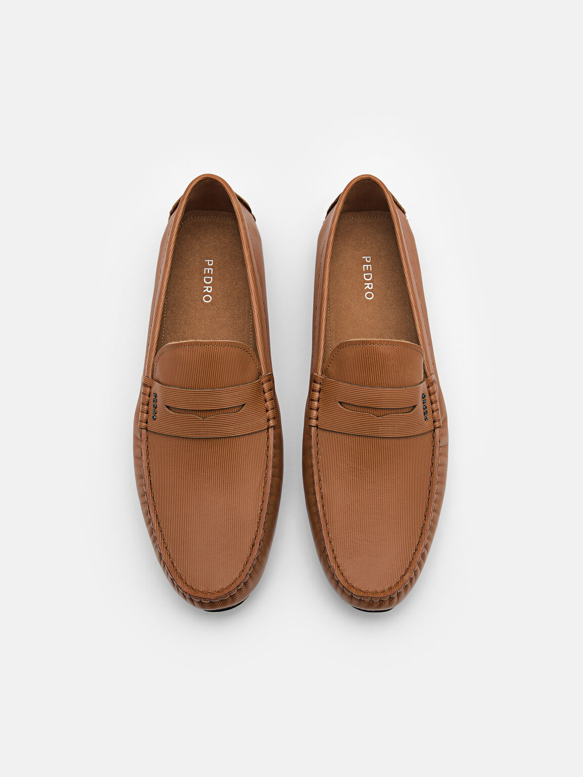 Embossed Leather Penny Loafers, , hi-res