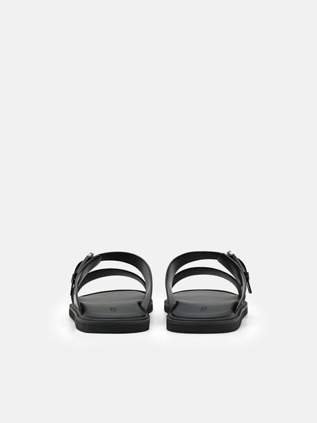 PEDRO Icon Leather Heel Sandals, Black