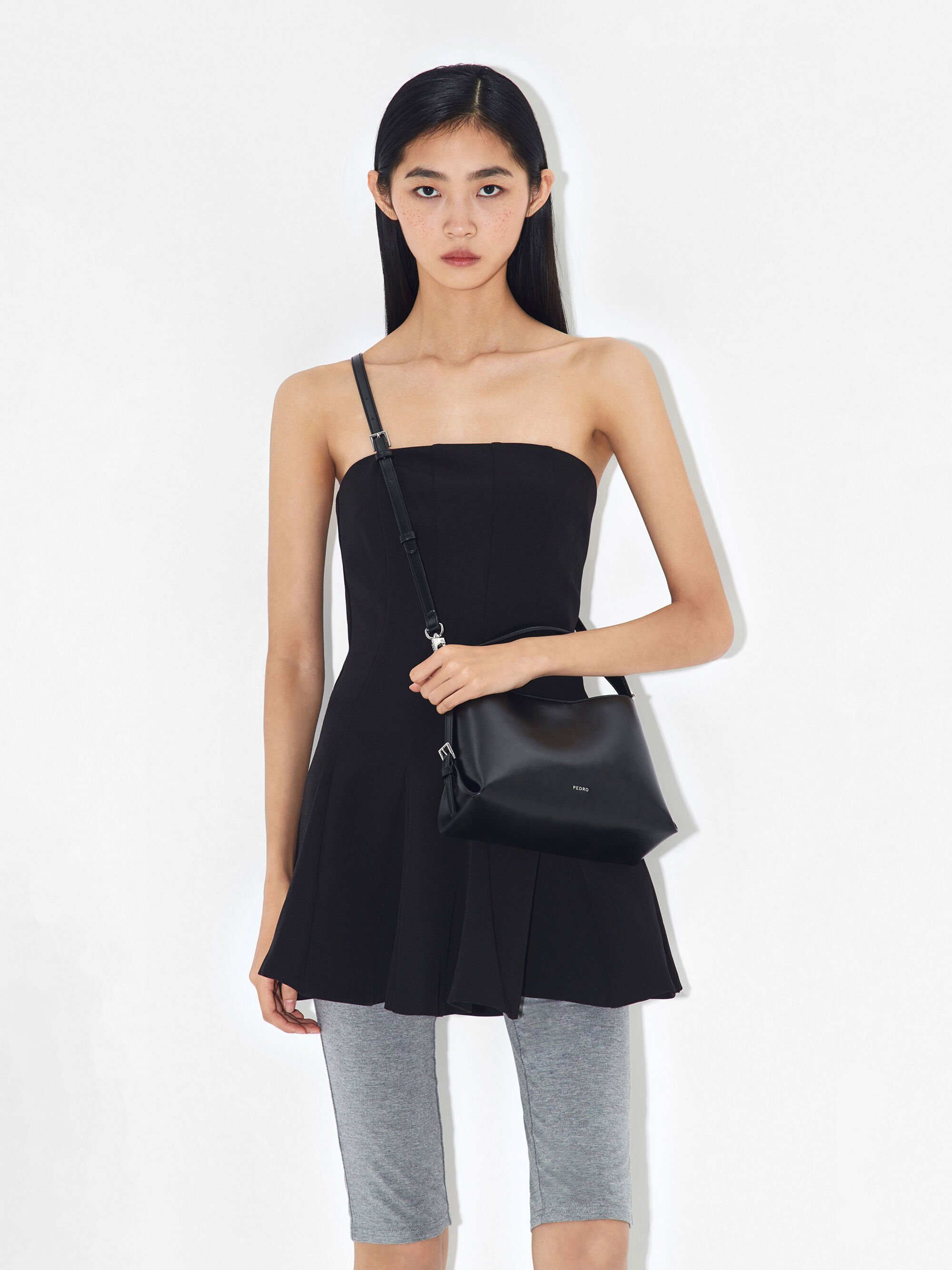 Wrinkled Handbag - Black - PEDRO ID