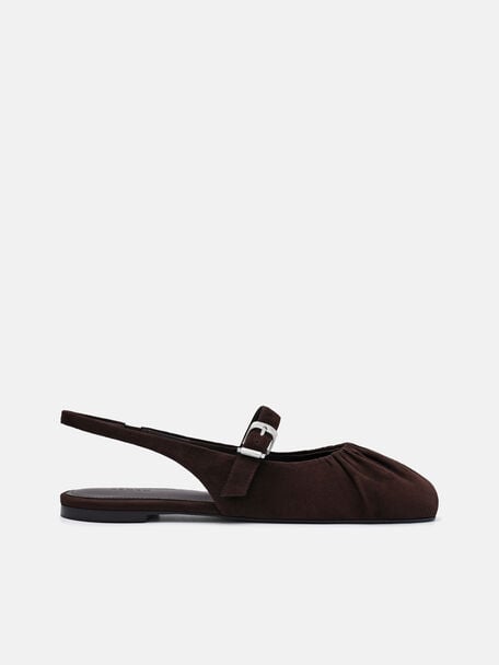 Sepatu Flat Ballerina Suede Gabrielle, , hi-res