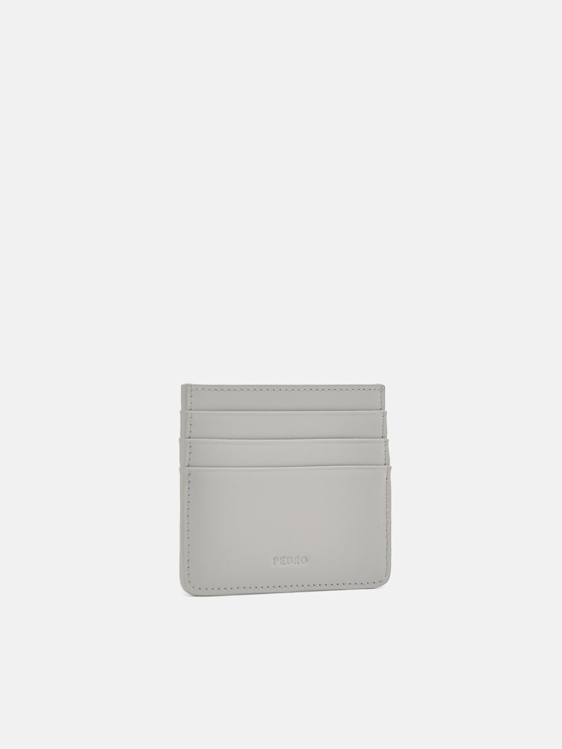 Leather Card Holder, Grey