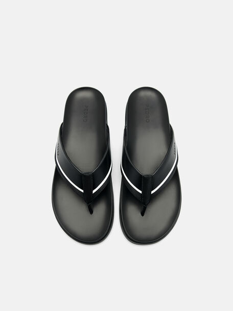 PEDRO Icon Leather Heel Sandals, Black