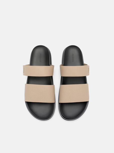 Embossed Slide Sandals, , hi-res