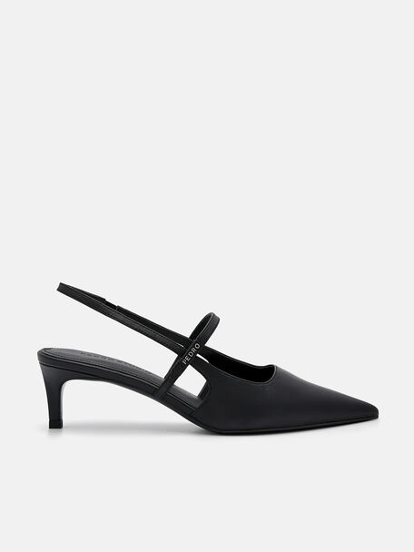 PEDRO Studio Amerie Leather Heel Pumps, Black, hi-res