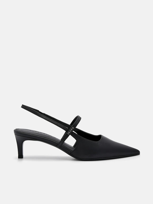 PEDRO Studio Amerie Leather Heel Pumps, Black, hi-res