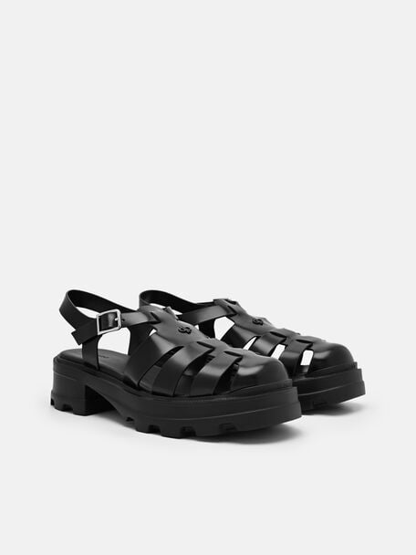 Sandal Berbingkai Kulit Verlin, , hi-res