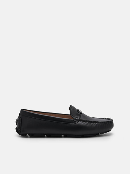 PEDRO Icon Leather Horsebit Driving Shoes, Black, hi-res