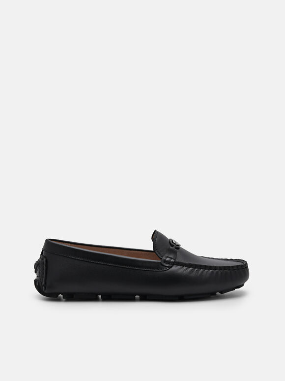 PEDRO Icon Leather Horsebit Driving Shoes, Black, hi-res