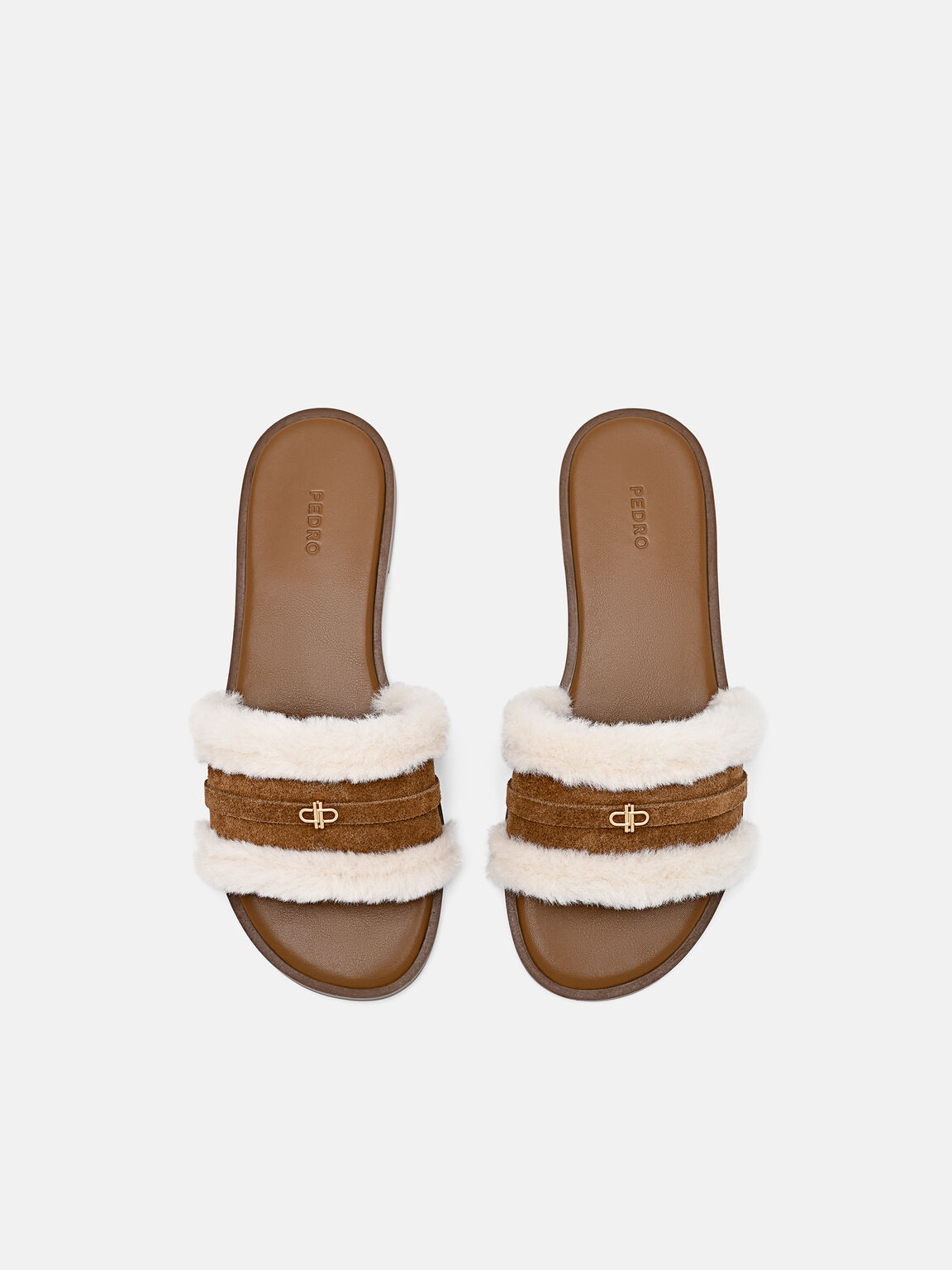 Suede Slide Sandals, , hi-res