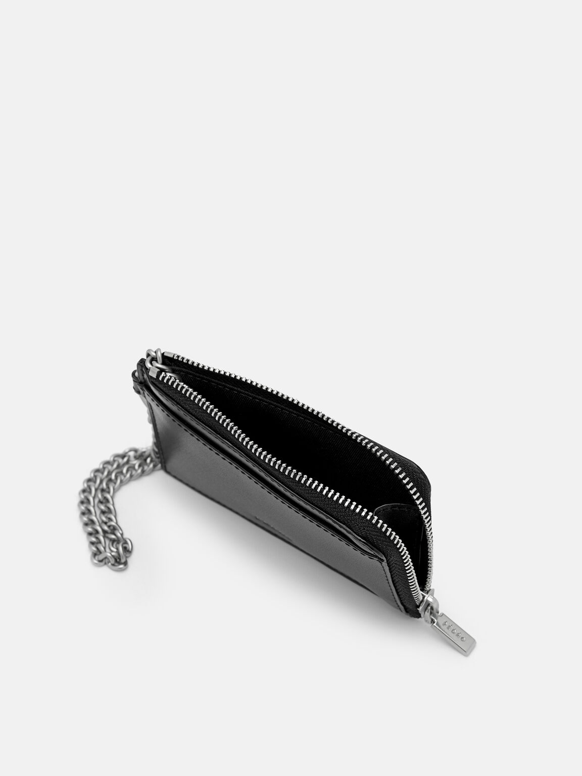 Leather Card Holder with Keychain, 
