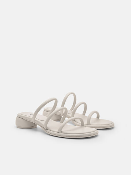PEDRO Icon Leather Heel Sandals, Black