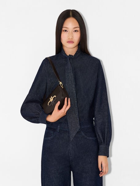 Duet Calf Hair Shoulder Bag, 