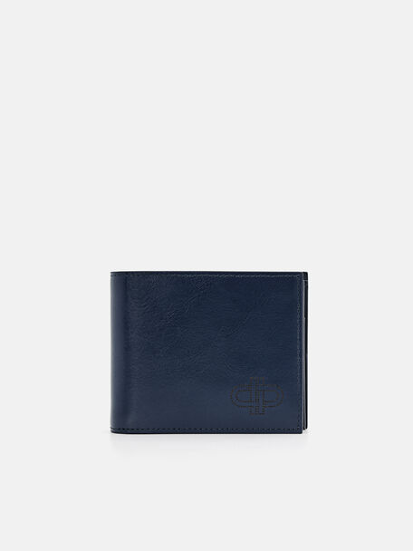 PEDRO Icon Leather Bi-Fold Flip Wallet, Navy, hi-res