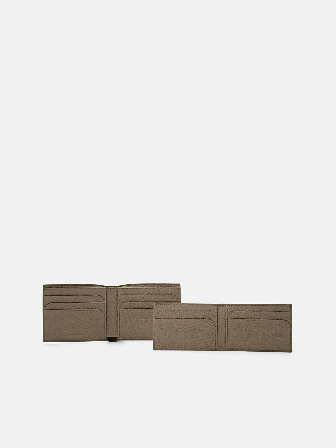 Dompet Lipat Ganda Kulit Embossed dengan Insert, , hi-res