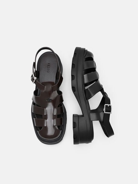 Sandal Berbingkai Kulit Verlin, , hi-res