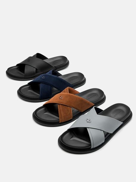 PEDRO Icon Leather Heel Sandals, Black