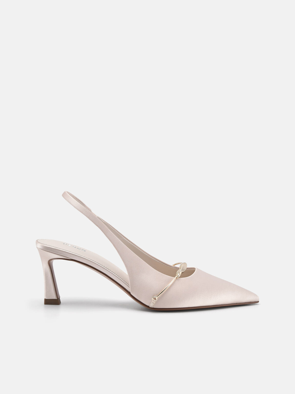 Mira Satin Slingback Pumps, Champagne, hi-res