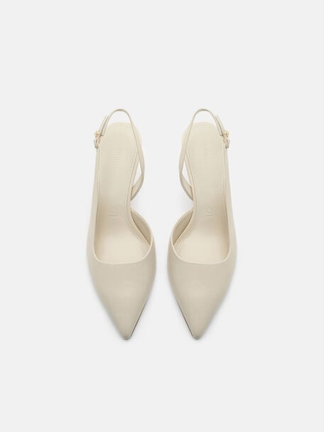 Isla Leather Slingback Heel Pumps, , hi-res