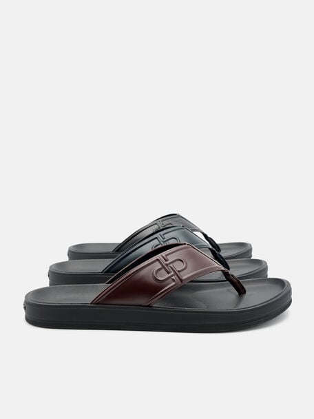 PEDRO Icon Leather Heel Sandals, Black