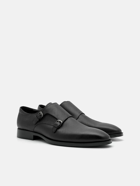 PEDRO Icon Leather Heel Sandals, Black