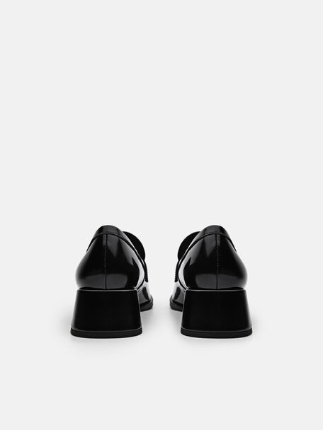 PEDRO Icon Leather Heel Sandals, Black