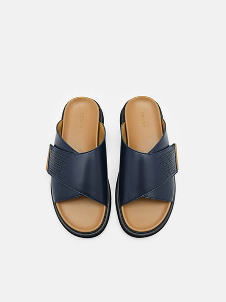 PEDRO Icon Leather Heel Sandals, Black