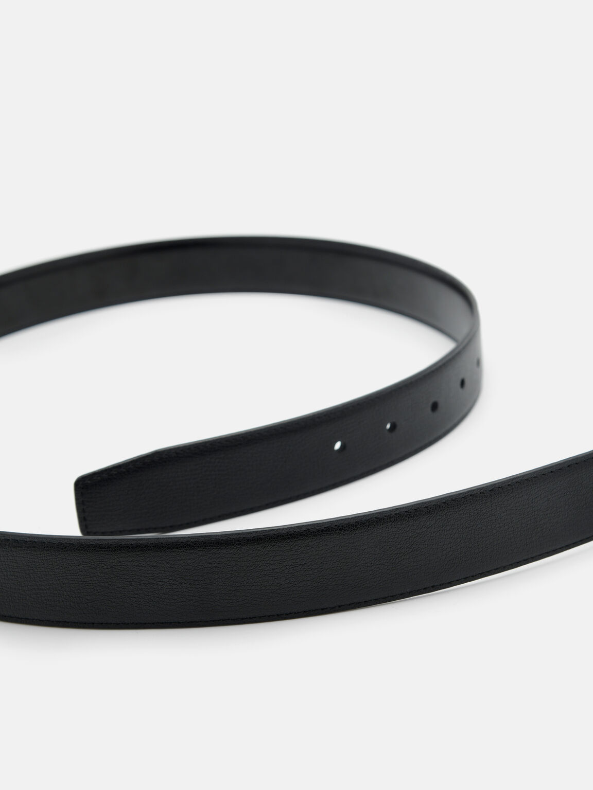 Embossed Leather Reversible Pin Belt, 