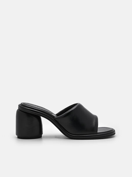 Sandal Tumit Kulit Meissa, Black
