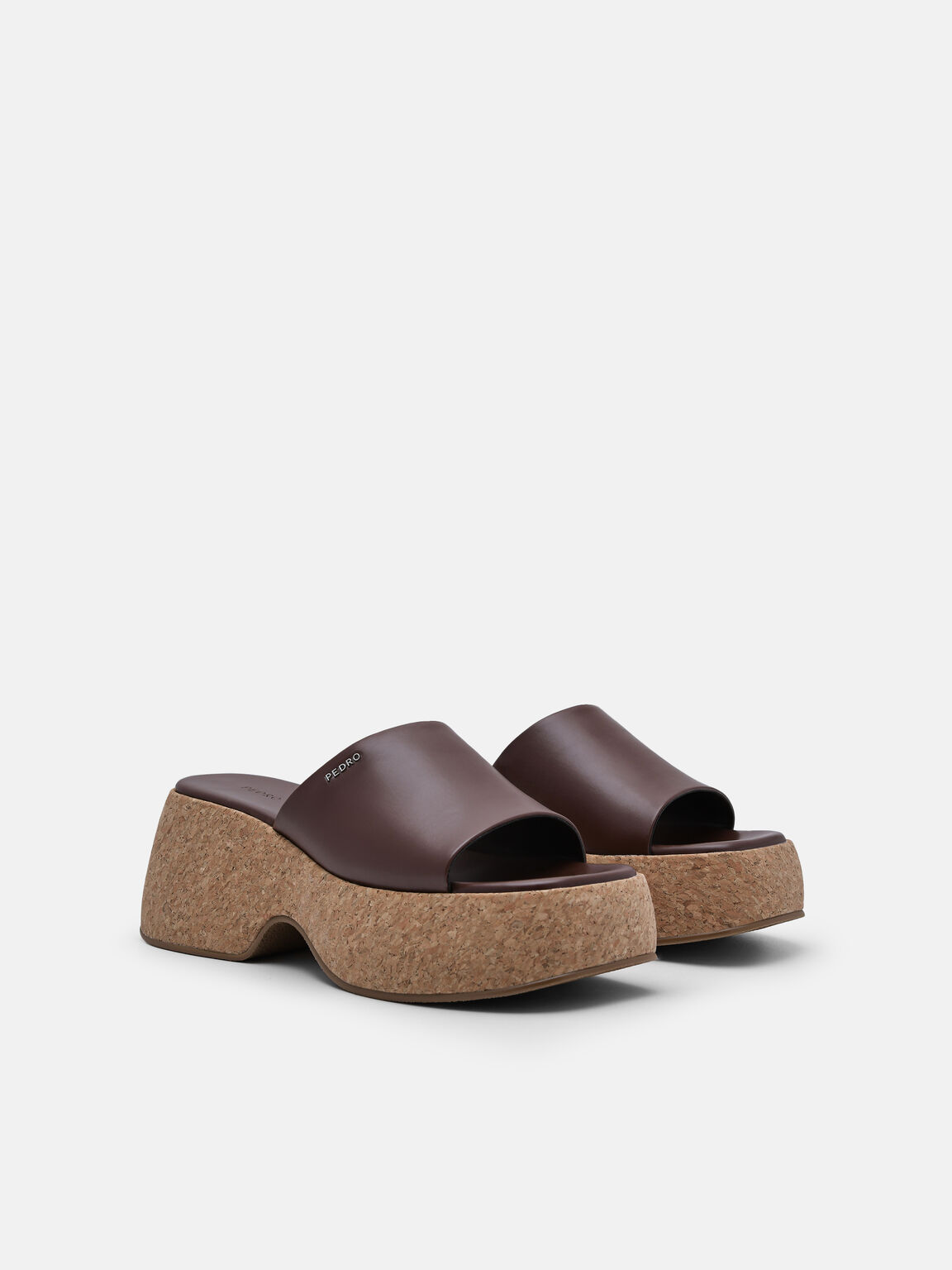 Sandal Wedge Slides Elsa, Dark Brown