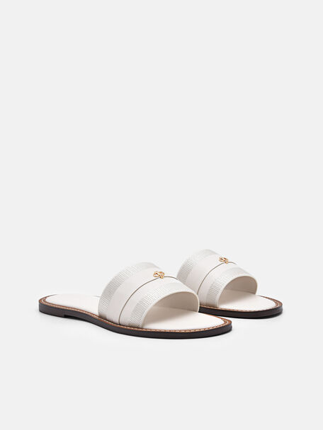 PEDRO Icon Leather Heel Sandals, Black