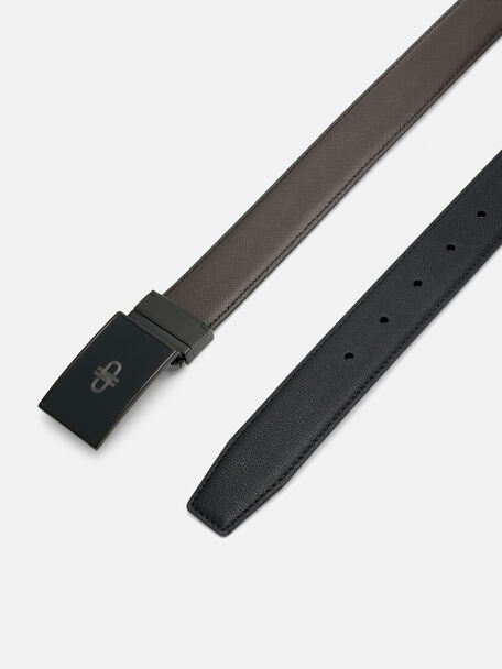 Sabuk Tang Kulit Ikon Reversibel, , hi-res