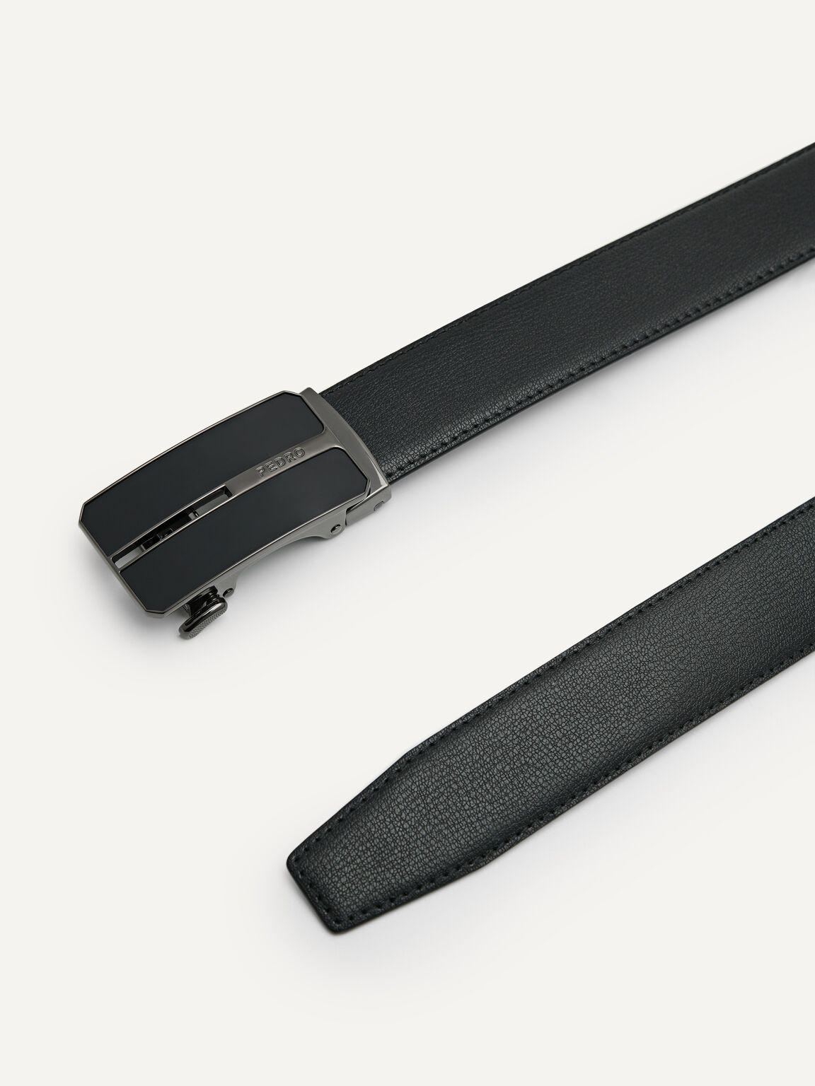 Embossed Leather Automatic Belt, , hi-res