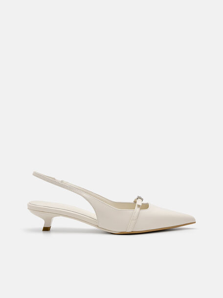 PEDRO Studio Maggie Leather Heel Pumps, Chalk, hi-res