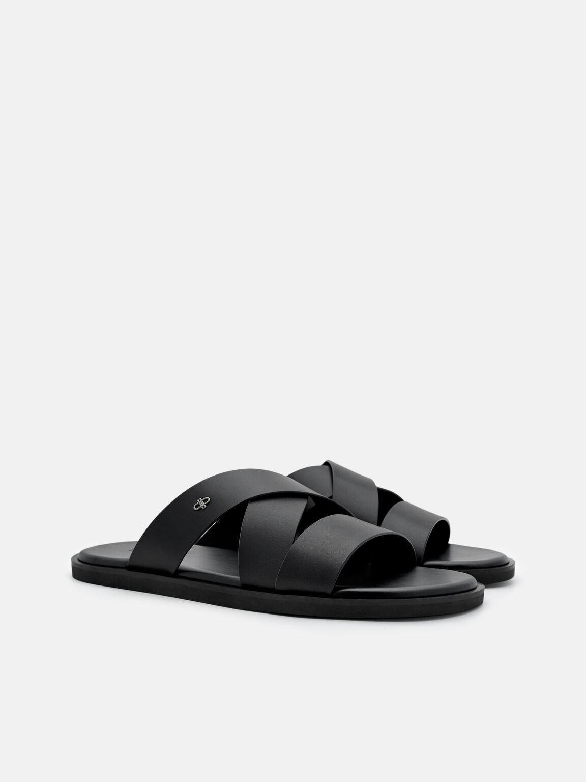 Cross-Strap Slide Sandals, , hi-res