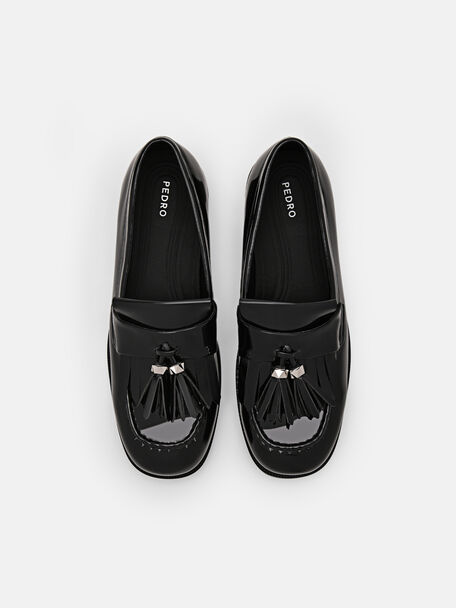 PEDRO Icon Leather Heel Sandals, Black