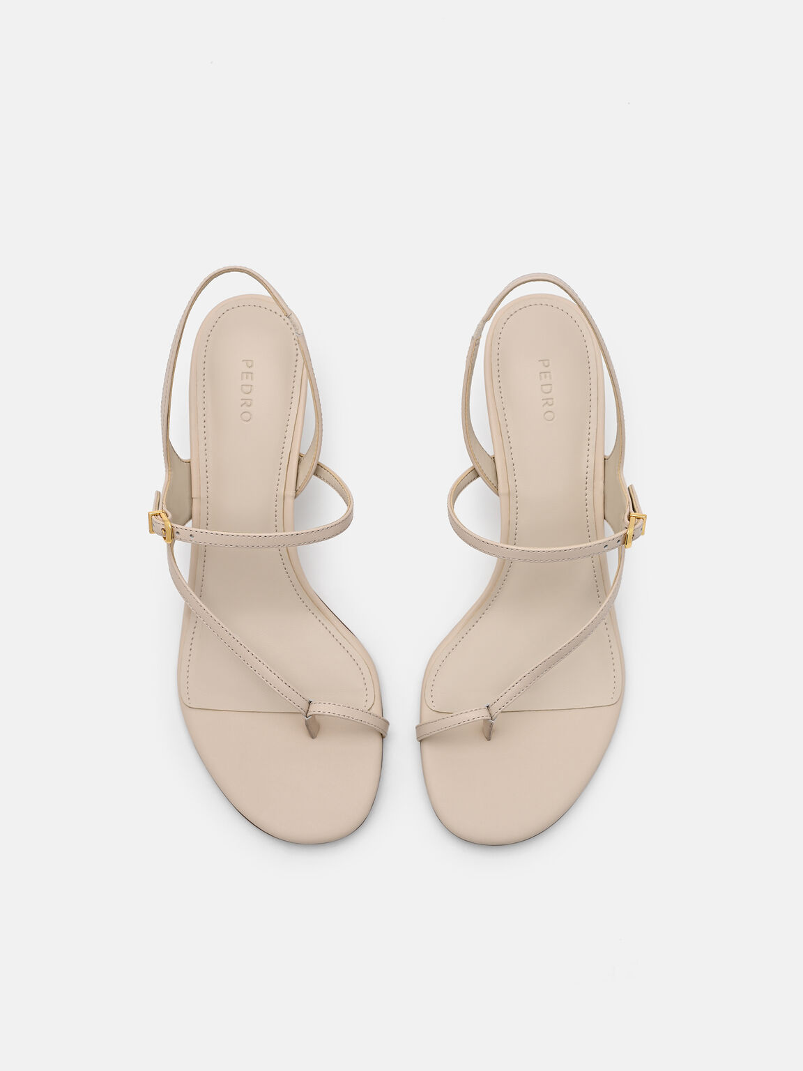 Sandal Hak Kulit Oblique, , hi-res