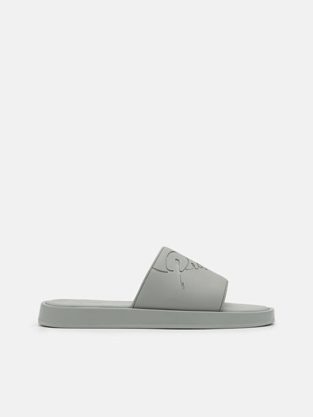 Slide Sandals, Grey, hi-res