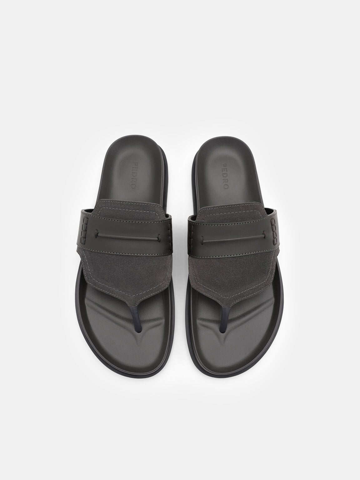 Suede Penny Thong Sandals, , hi-res