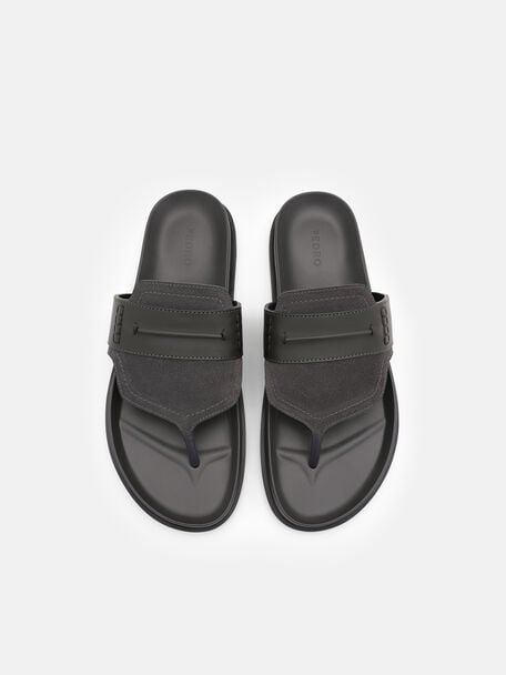 Suede Penny Thong Sandals, , hi-res