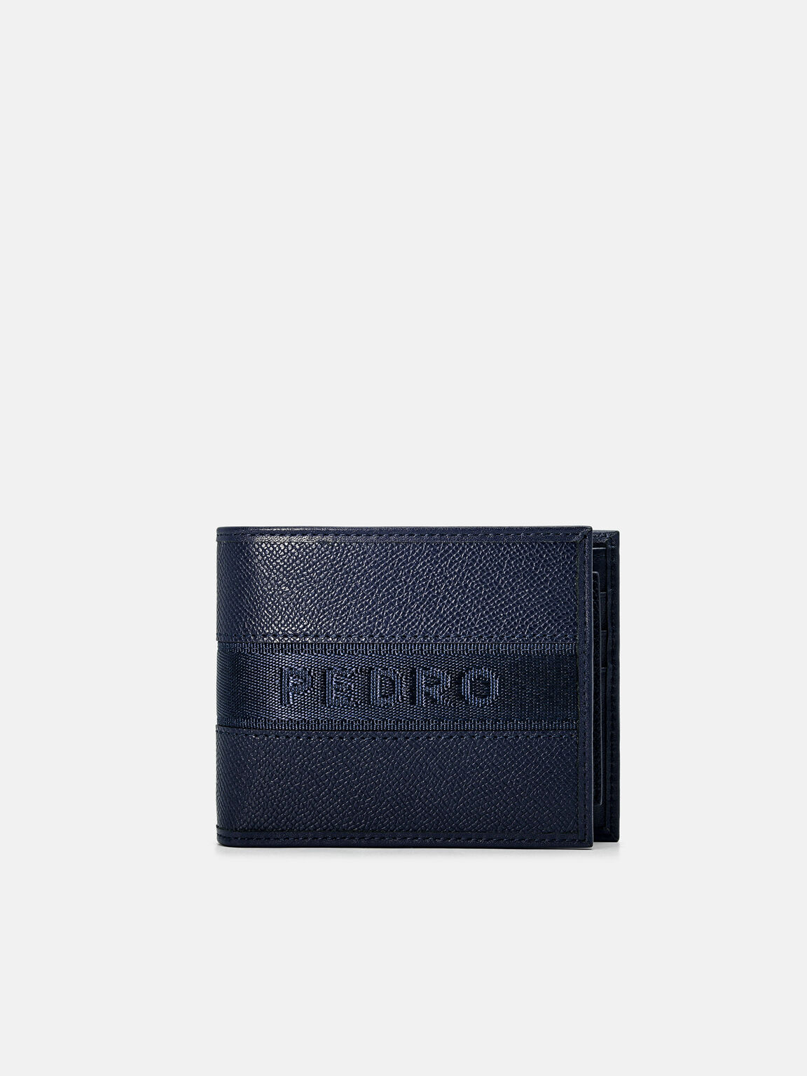 Striped Leather Bi-Fold Wallet with Insert, 