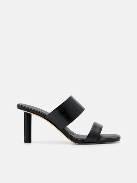 PEDRO Icon Leather Heel Sandals, Black
