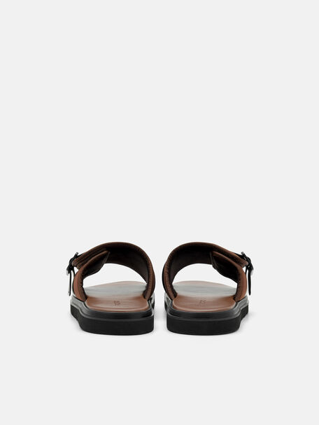 PEDRO Icon Leather Heel Sandals, Black
