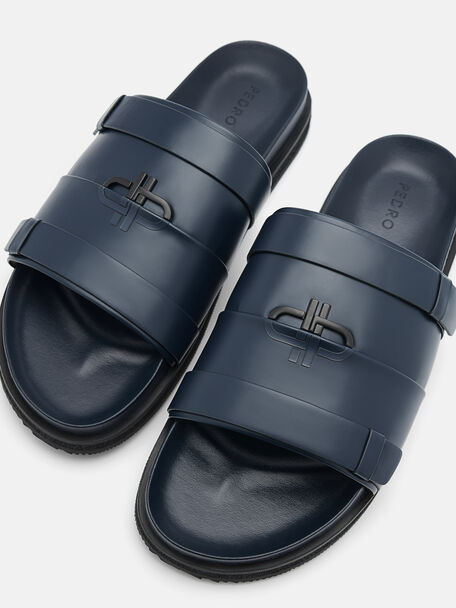 PEDRO Icon Leather Heel Sandals, Black