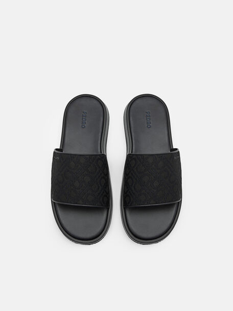 PEDRO Icon Leather Heel Sandals, Black