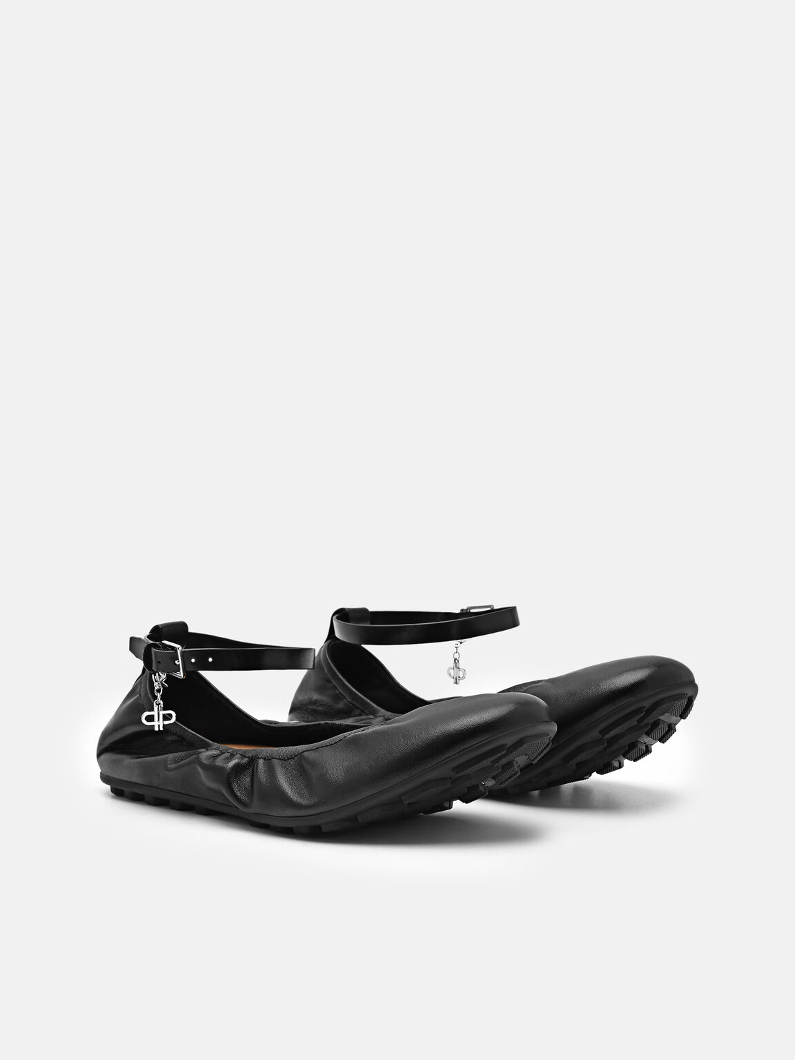 Sepatu Flat Balerina Kulit Eclipse, , hi-res