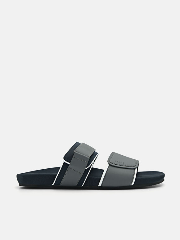 Double Strap Slide Sandals, 