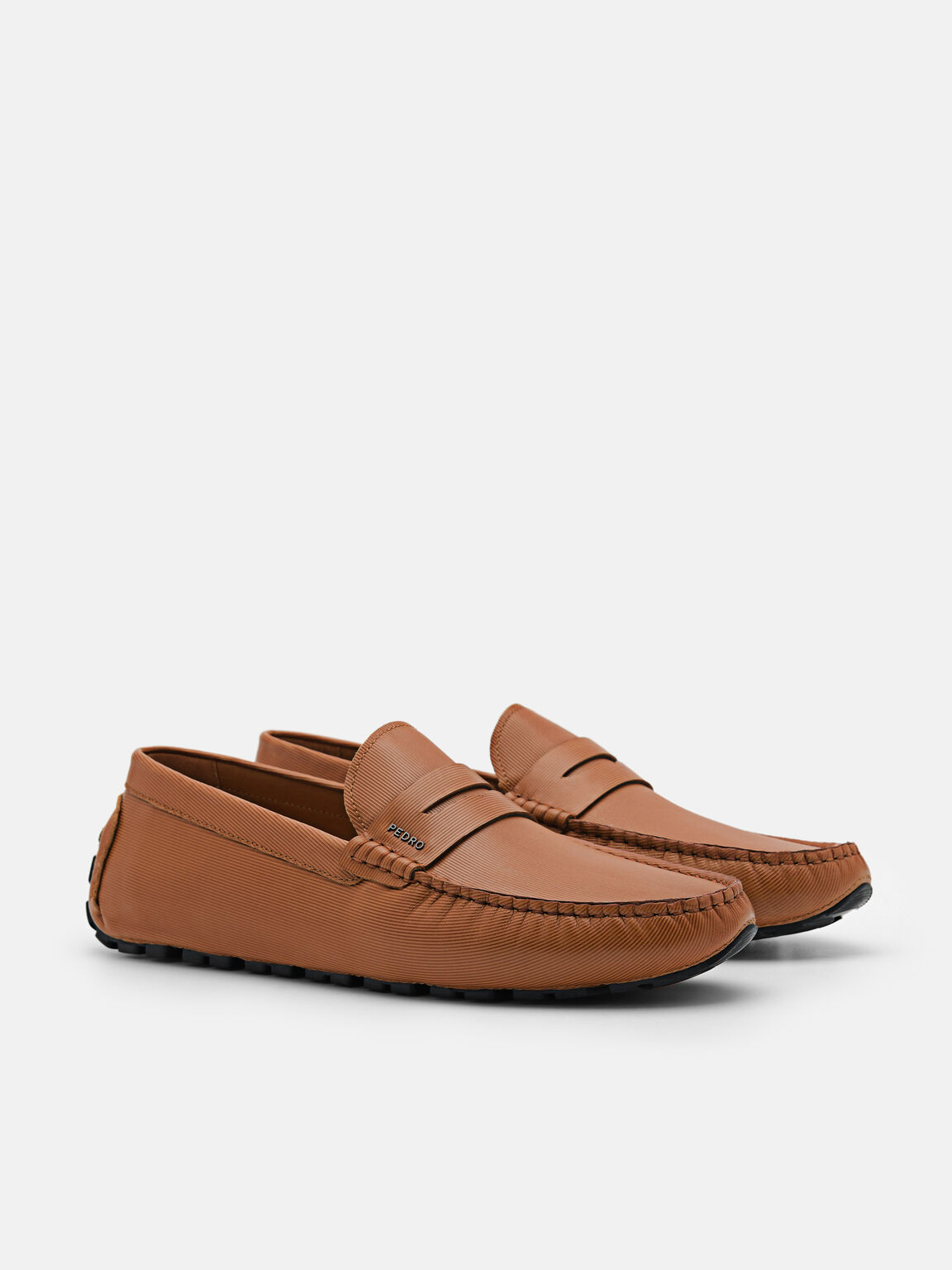 Embossed Leather Penny Loafers, , hi-res