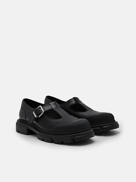 PEDRO Icon Leather Heel Sandals, Black